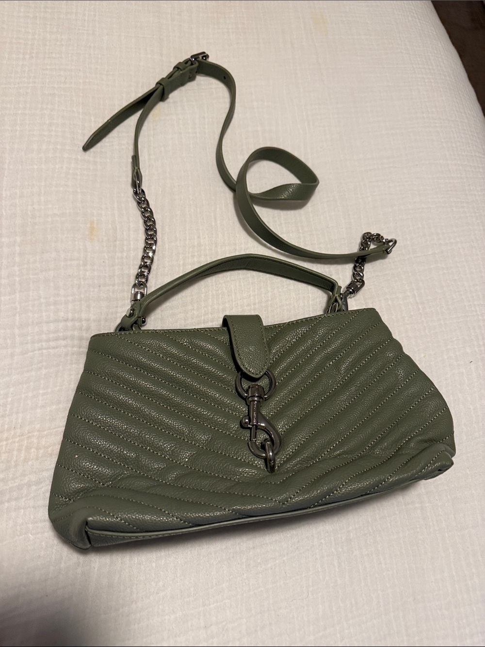 Rebecca Minkoff Quilted Chevron Crossbody Bag - Olive Green
